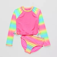 Thereabouts Little & Big Kid Girls Tie Dye 2-pc. Rash Guard Set