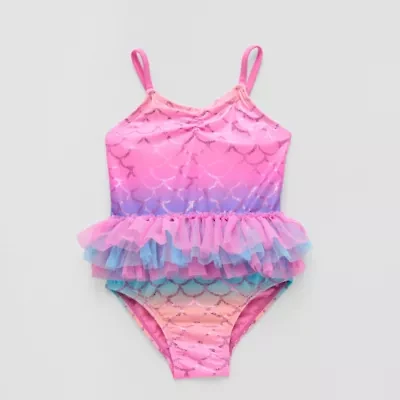 Okie Dokie Mermaid Toddler Girls One Piece Swimsuit