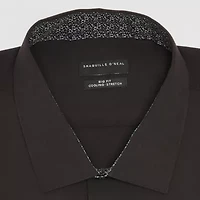 Shaquille O'Neal XLG Big and Tall Mens Regular Fit Easy Care Pattern Cuff Long Sleeve Dress Shirt