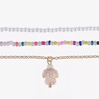 Arizona Gold Tone Turtle Womens 3-pc. Necklace Set