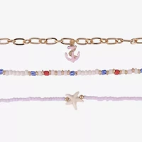 Arizona Gold Tone Starfish Womens Anchor 3-pc. Necklace Set