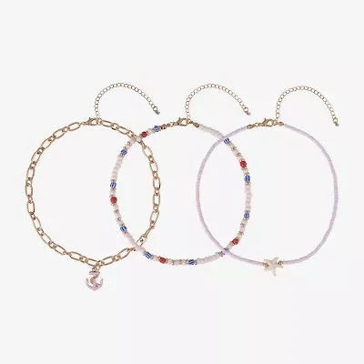 Arizona Gold Tone Starfish Womens Anchor 3-pc. Necklace Set