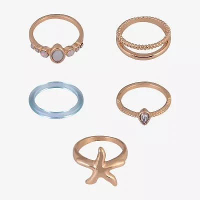 Arizona Gold Tone Starfish Womens Ring Set