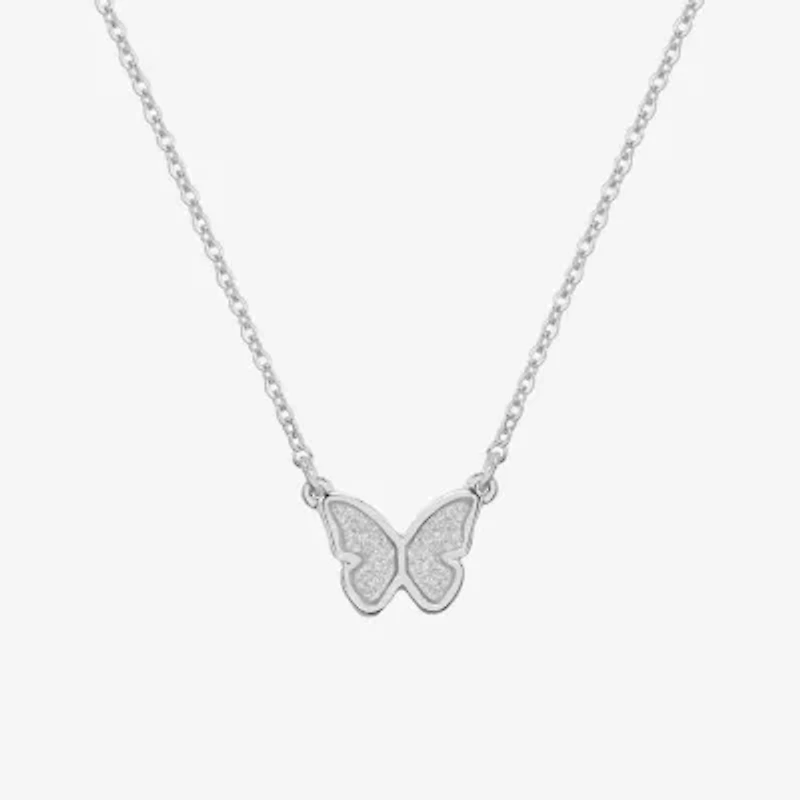 Bijoux Bar Delicates Silver Tone Womens Butterfly 16 Inch Pendant Necklace