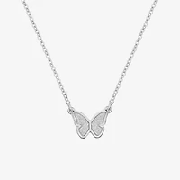 Bijoux Bar Delicates Silver Tone Womens Butterfly 16 Inch Pendant Necklace