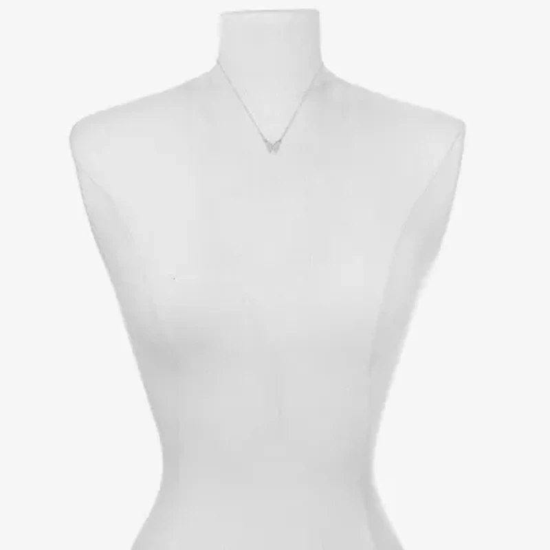 Bijoux Bar Delicates Silver Tone Womens Butterfly 16 Inch Pendant Necklace