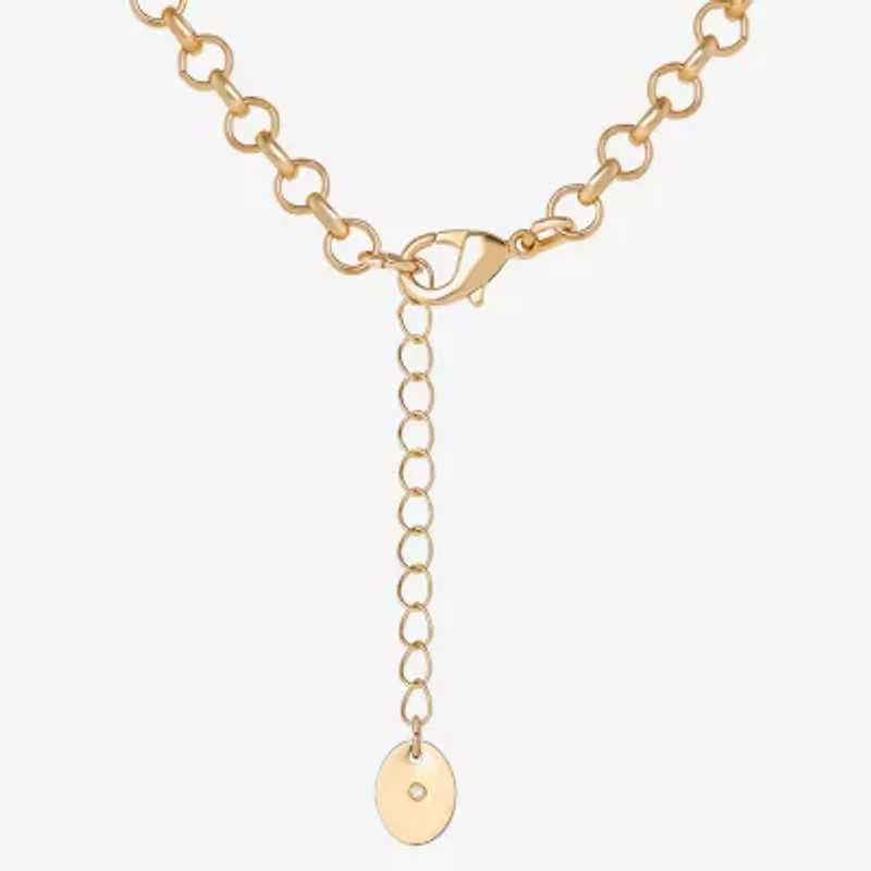 Juicy By Juicy Couture Gold Tone Pave Womens Crystal Alloy Heart Inch Pendant Necklace