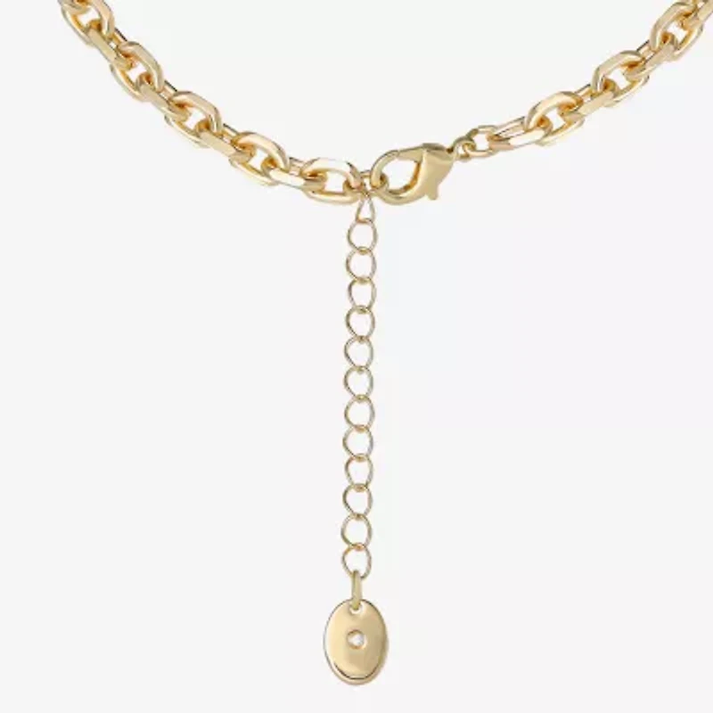 Juicy By Juicy Couture Gold Tone Queen Bee Womens Crystal Simulated Pearl Alloy Crown 18 Inch Pendant Necklace