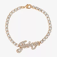 Juicy By Juicy Couture Gold Tone Pave Womens Crystal 7.5 Inch Tennis Bracelet
