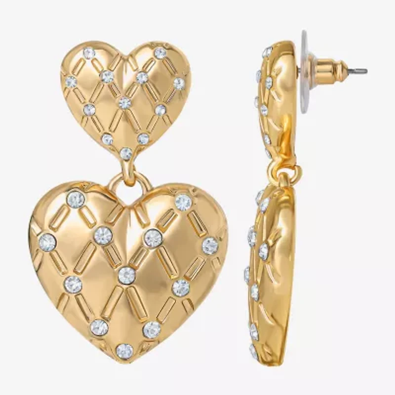 Juicy By Juicy Couture Gold Tone Womens Crystal Drop Earrings