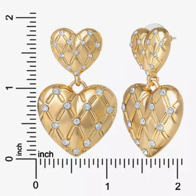 Juicy By Juicy Couture Gold Tone Womens Crystal Drop Earrings