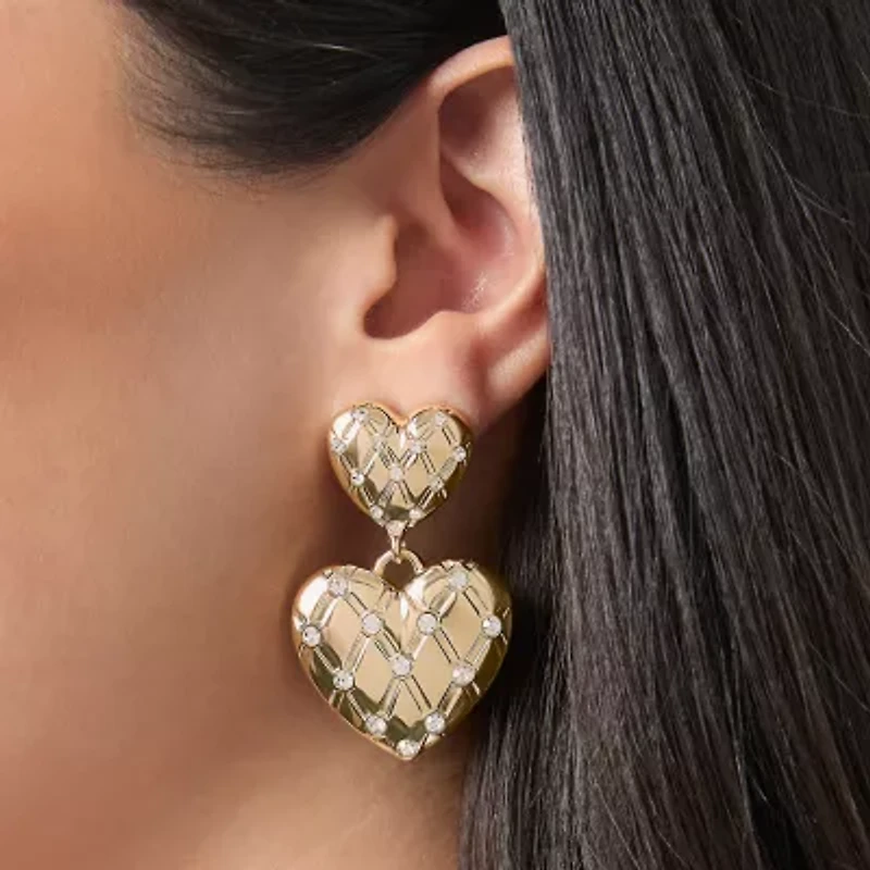 Juicy By Juicy Couture Gold Tone Womens Crystal Drop Earrings