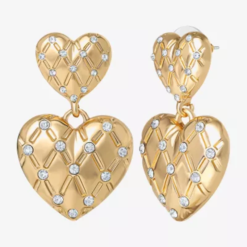 Juicy By Juicy Couture Gold Tone Womens Crystal Drop Earrings