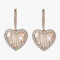 Juicy By Juicy Couture Gold Tone Charm Womens Crystal Heart Drop Earrings