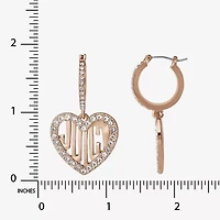 Juicy By Juicy Couture Gold Tone Charm Womens Crystal Heart Drop Earrings