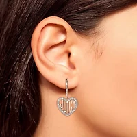 Juicy By Juicy Couture Gold Tone Charm Womens Crystal Heart Drop Earrings