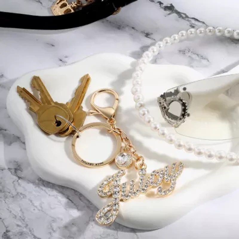 Juicy By Juicy Couture Gold Tone Script Key Chain