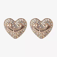 Juicy By Juicy Couture Gold Tone Pave Multi Color Crystal 5.1mm Heart Stud Earrings