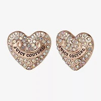 Juicy By Juicy Couture Gold Tone Pave Multi Color Crystal 5.1mm Heart Stud Earrings