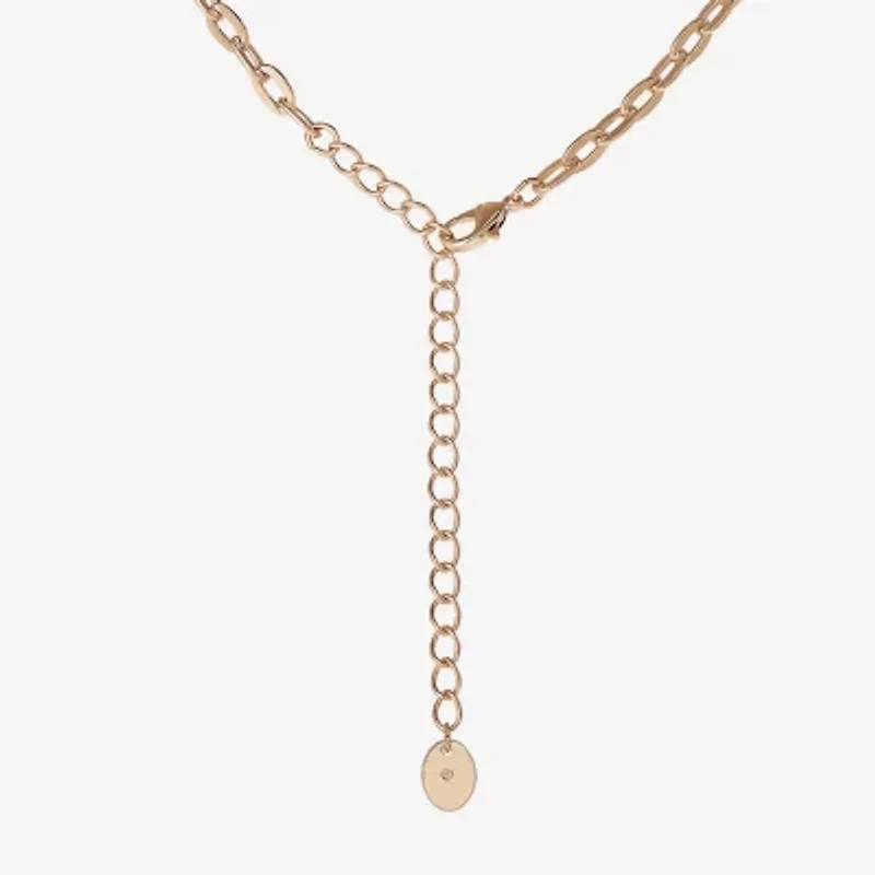 Juicy By Juicy Couture Gold Tone Womens Crystal Alloy Heart 20 Inch Pendant Necklace