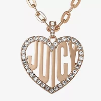 Juicy By Juicy Couture Gold Tone Womens Crystal Alloy Heart 20 Inch Pendant Necklace