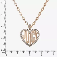 Juicy By Juicy Couture Gold Tone Womens Crystal Alloy Heart 20 Inch Pendant Necklace
