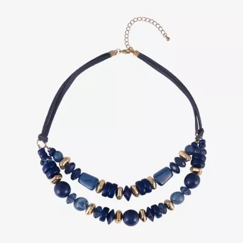 Mixit Gold Tone Womens 18 Inch Beaded Necklace