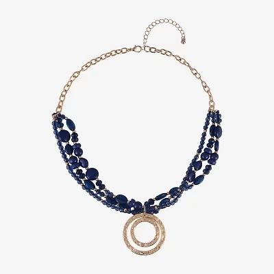 Mixit Gold Tone Womens Inch Beaded Necklace