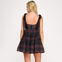 City Triangle Womens Juniors Plaid Fit + Flare Dress