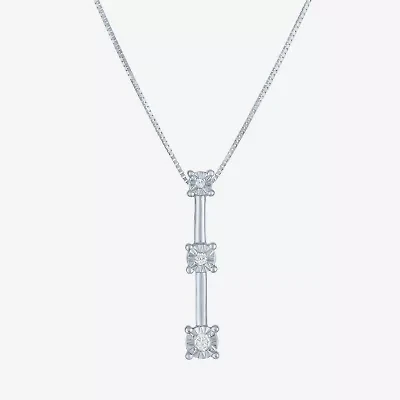 Diamond Accent G-H / Si2-I1 Womens Lab Grown White 10K Gold 18 Inch Pendant Necklace