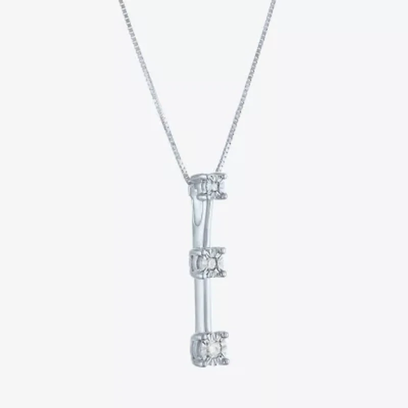 Diamond Accent G-H / Si2-I1 Womens Lab Grown White 10K Gold 18 Inch Pendant Necklace