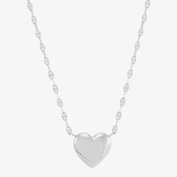 Silver Addiction Womens White Cubic Zirconia Sterling Silver Heart 17 Inch Pendant Necklace