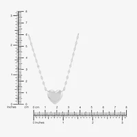 Silver Addiction Womens White Cubic Zirconia Sterling Silver Heart 17 Inch Pendant Necklace