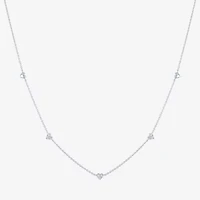 G-H / Si2-I1 Womens 1/10 CT. T.W. Lab Grown White Diamond Sterling Silver Heart 18 Inch Pendant Necklace