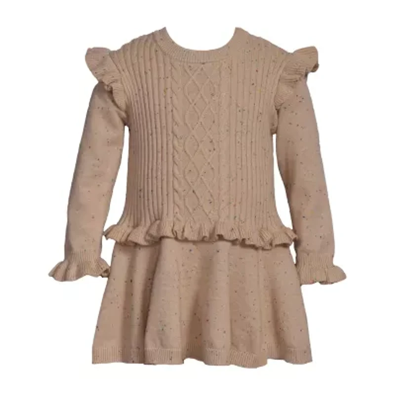 Bonnie Jean Girls Long Sleeve Ruffled A-Line Dress