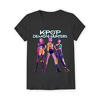 K Pop Demon Hunters Little & Big Kid Girls Crew Neck Short Sleeve Regular Fit Graphic T-Shirt