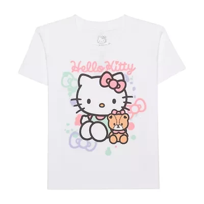 Little & Big Kid Girls Crew Neck Short Sleeve Regular Fit Hello Kitty Graphic T-Shirt