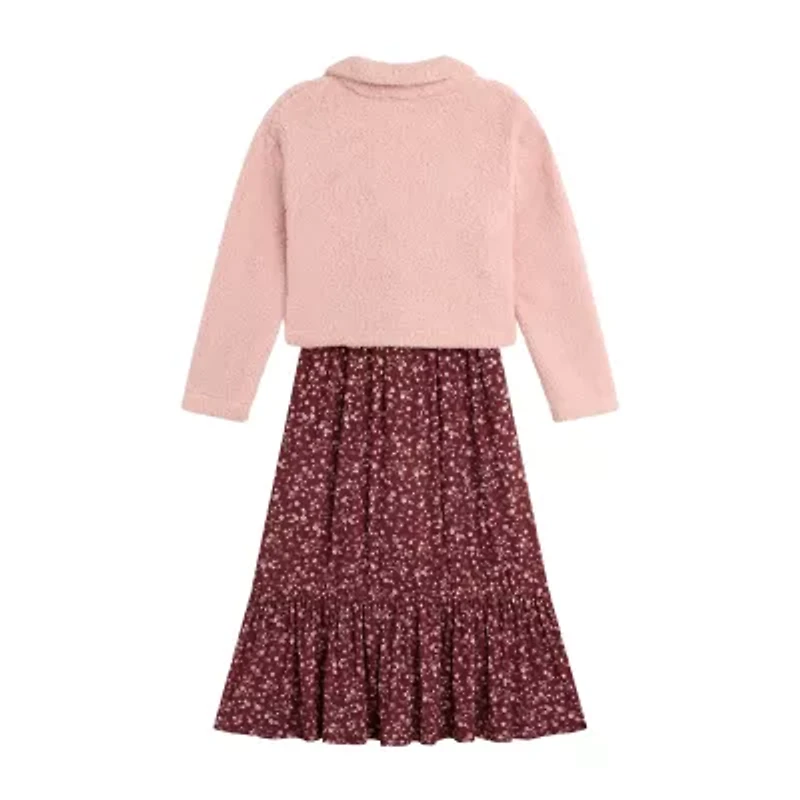 Knit Works Big Kid Girls Midi Floral 2-pc. Dress Set