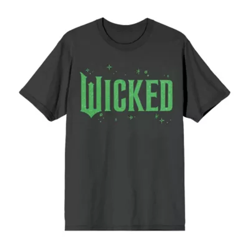 Mens Crew Neck Short Sleeve Regular Fit Wicked Graphic T-Shirt