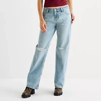Arizona Womens Juniors Plus Low Rise Straight Leg Jean