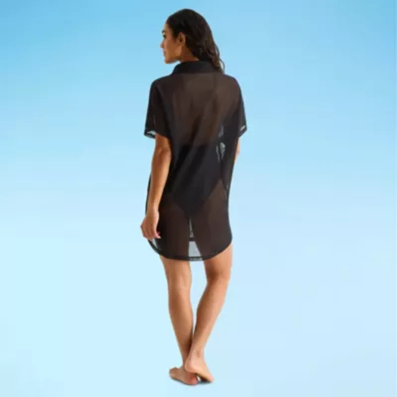 Mynah Womens Crochet Dress Swimsuit Cover-Up