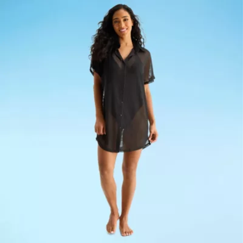 Mynah Womens Crochet Dress Swimsuit Cover-Up