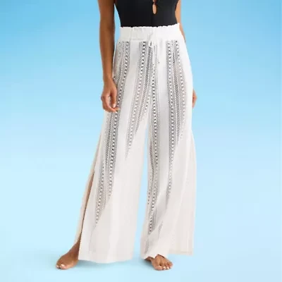 Mynah Womens Crochet Pants Swimsuit Cover-Up