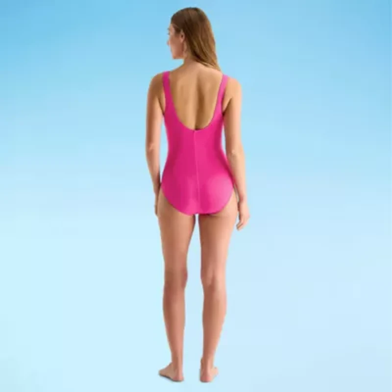 Sonnet Shores Womens Striped One Piece Swimsuit