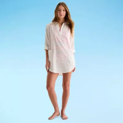 Liz Claiborne Womens Animal Print Dress Swimsuit Cover-Up