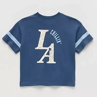 Okie Dokie Toddler & Little Boys Crew Neck Elbow Sleeve Graphic T-Shirt