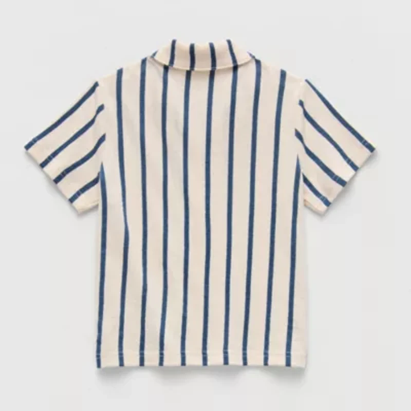 Okie Dokie Toddler & Little Boys Short Sleeve Fitted Regular Fit Button-Down Shirt