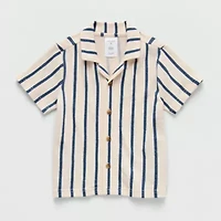 Okie Dokie Toddler & Little Boys Short Sleeve Fitted Regular Fit Button-Down Shirt