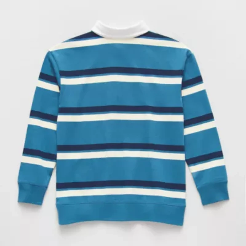 Thereabouts Little & Big Kid Boys Long Sleeve Regular Fit Spread Collar Rugby Shirt