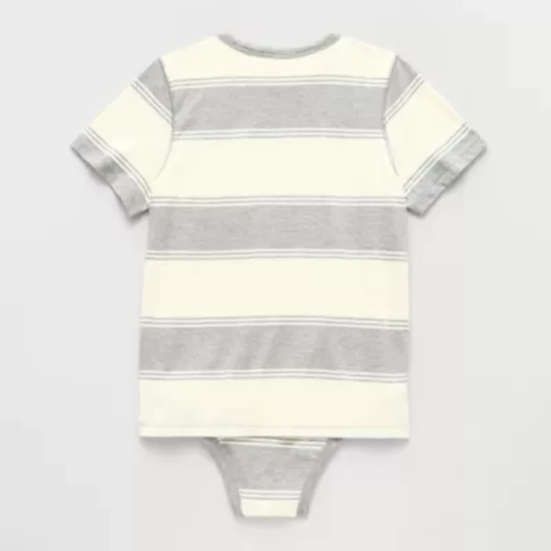 Thereabouts Little & Big Kid Boys Bodysuit Closure Easy-on + Easy-off Adaptive Crew Neck Short Sleeve